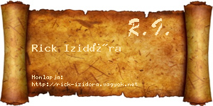 Rick Izidóra névjegykártya